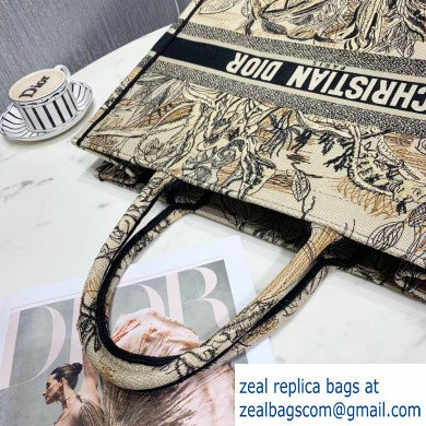 Dior Book Tote Bag in Embroidered Canvas Toile de Jouy Carnivora - Click Image to Close