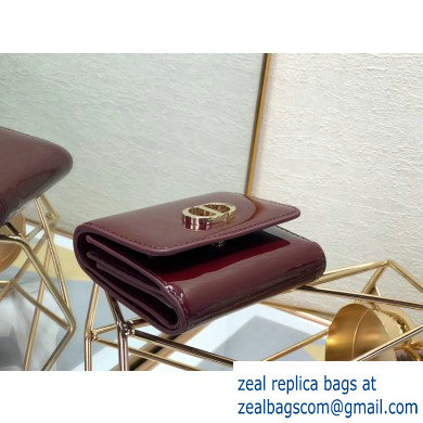 Dior Medium 30 Montaigne Patent Calfskin Lotus Wallet Burgundy 2020 - Click Image to Close