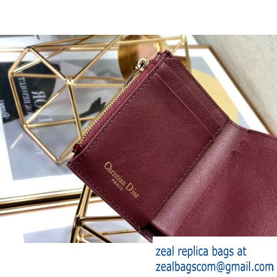 Dior Medium 30 Montaigne Patent Calfskin Lotus Wallet Burgundy 2020 - Click Image to Close