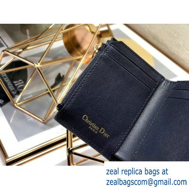 Dior Medium 30 Montaigne Patent Calfskin Lotus Wallet Dark Blue 2020 - Click Image to Close