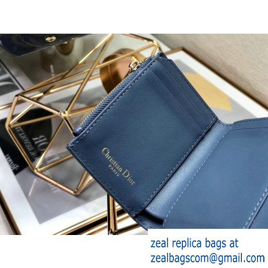 Dior Medium 30 Montaigne Patent Calfskin Lotus Wallet Denim Blue 2020 - Click Image to Close