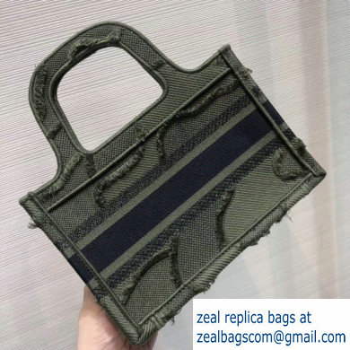 Dior Mini Book Tote Bag in Camouflage Embroidered Canvas Green 2020 - Click Image to Close