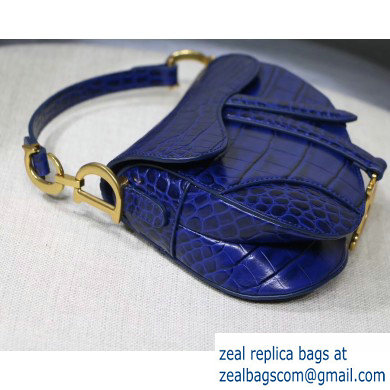 Dior Mini Saddle Bag in Croco Pattern Blue - Click Image to Close