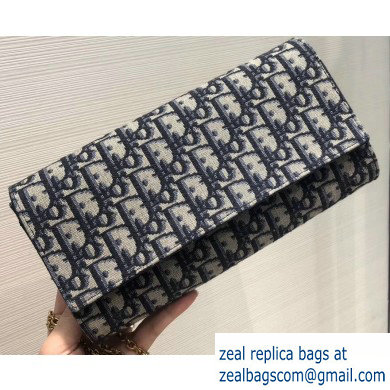 Dior Oblique Canvas Blue Wallet on Chain Bag 2020