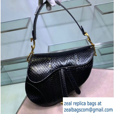 Dior Saddle Bag in Python Black