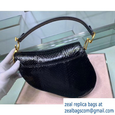 Dior Saddle Bag in Python Black