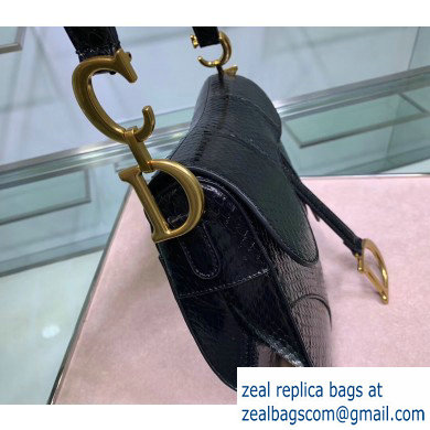 Dior Saddle Bag in Python Black