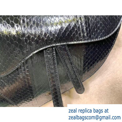 Dior Saddle Bag in Python Black - Click Image to Close