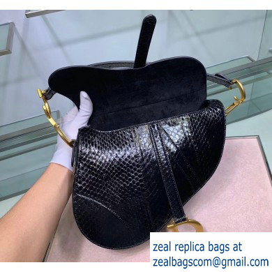 Dior Saddle Bag in Python Black - Click Image to Close