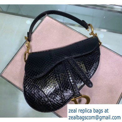 Dior Saddle Bag in Python Black