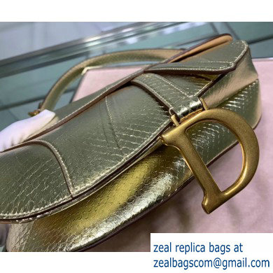 Dior Saddle Bag in Python Gold - Click Image to Close