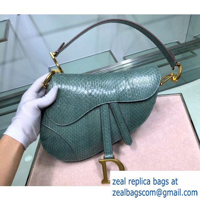 Dior Saddle Bag in Python Mint Green - Click Image to Close