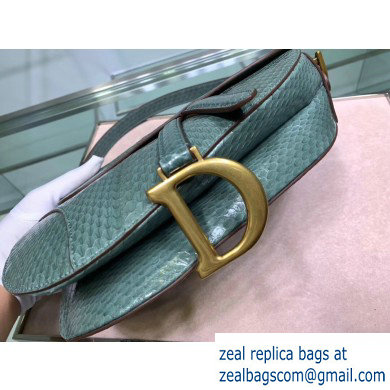 Dior Saddle Bag in Python Mint Green