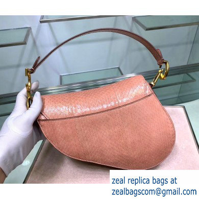 Dior Saddle Bag in Python Nude Pink