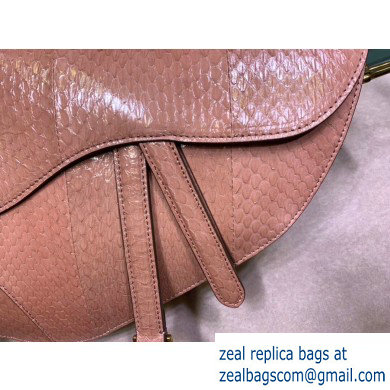 Dior Saddle Bag in Python Nude Pink