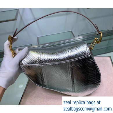 Dior Saddle Bag in Python Silver - Click Image to Close