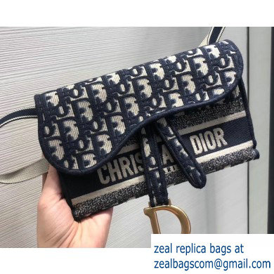 Dior Saddle Oblique Belt Bag Blue 2020