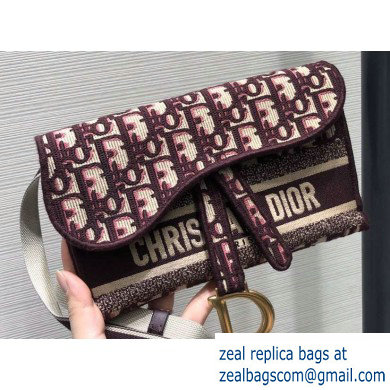 Dior Saddle Oblique Belt Bag Burgundy 2020 - Click Image to Close