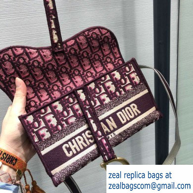 Dior Saddle Oblique Belt Bag Burgundy 2020