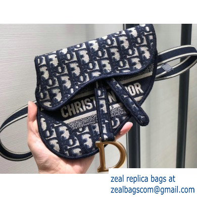 Dior Saddle Oblique Pouch Belt Bag Blue 2020