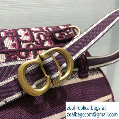 Dior Saddle Oblique Pouch Belt Bag Burgundy 2020