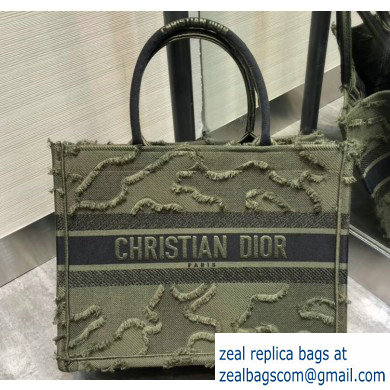 Dior Small Book Tote Bag in Camouflage Embroidered Canvas Green 2020 - Click Image to Close