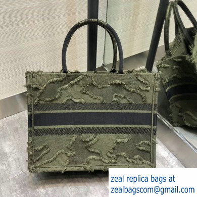 Dior Small Book Tote Bag in Camouflage Embroidered Canvas Green 2020 - Click Image to Close