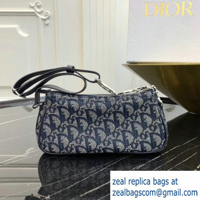 Dior Vintage Shoulder Bag Oblique Canvas Blue 2020 - Click Image to Close