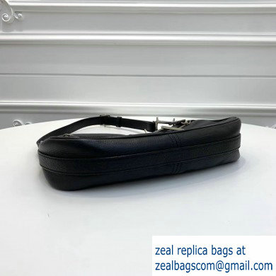 Dior Vintage Shoulder Bag with Front Zip Leather Black 2020