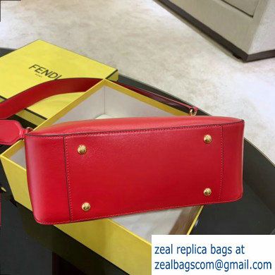 Fendi Calf Leather FF Tote Medium Bag Red 2020 - Click Image to Close