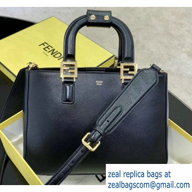 Fendi Calf Leather FF Tote Small Bag Black 2020 - Click Image to Close