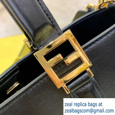 Fendi Calf Leather FF Tote Small Bag Black 2020 - Click Image to Close