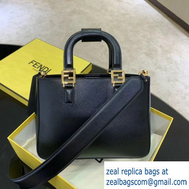 Fendi Calf Leather FF Tote Small Bag Black 2020 - Click Image to Close