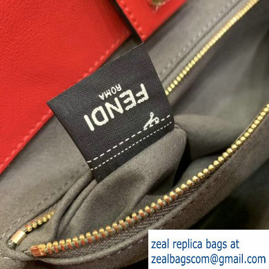 Fendi Calf Leather FF Tote Small Bag Red 2020 - Click Image to Close