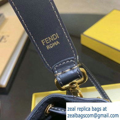 Fendi Canvas Embroidered FF Mon Tresor Mini Bucket Bag Black 2020 - Click Image to Close