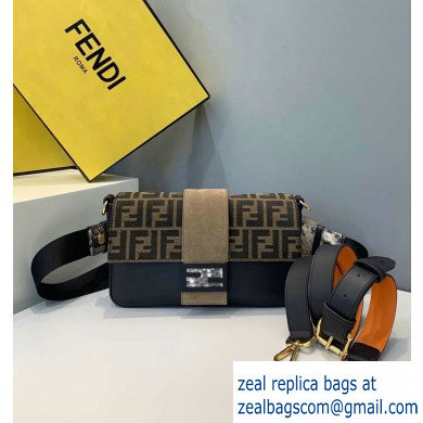 Fendi FF Jacquard Regular Baguette Belt Bag Brown/Python 2020