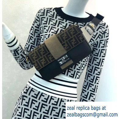 Fendi FF Jacquard Regular Baguette Belt Bag Brown/Python 2020