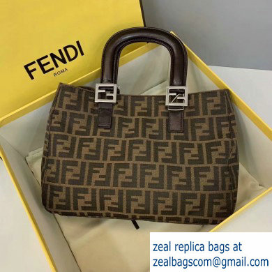 Fendi FF Motif Brown Fabric Tote Small Bag 2019
