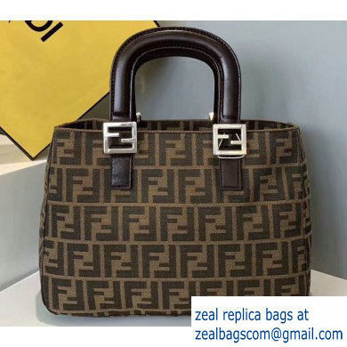 Fendi FF Motif Brown Fabric Tote Small Bag 2019