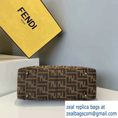 Fendi FF Motif Brown Fabric Tote Small Bag 2019 - Click Image to Close