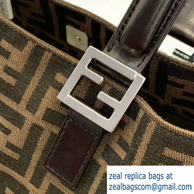 Fendi FF Motif Brown Fabric Tote Small Bag 2019