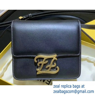 Fendi Leather FF Karligraphy Shoulder Bag Black 2020