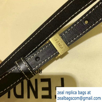 Fendi Leather FF Karligraphy Shoulder Bag Black 2020