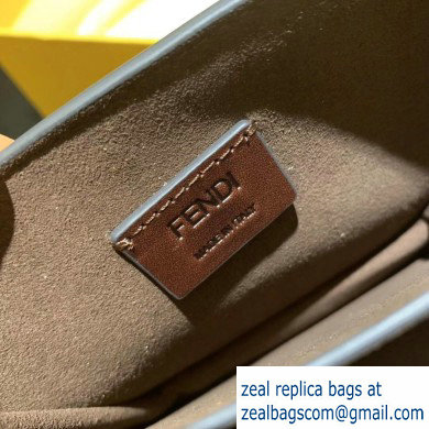 Fendi Leather FF Karligraphy Shoulder Bag Brown 2020 - Click Image to Close
