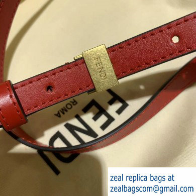 Fendi Leather FF Karligraphy Shoulder Bag Red 2020 - Click Image to Close