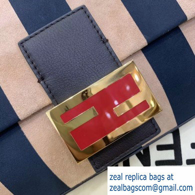Fendi Nubuck Leather Medium Baguette Bag Pequin Striped 2020 - Click Image to Close