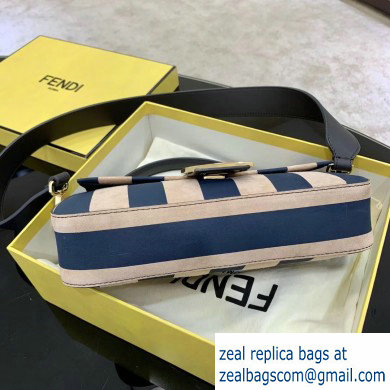 Fendi Nubuck Leather Medium Baguette Bag Pequin Striped 2020