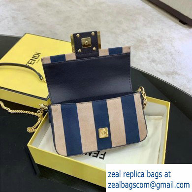 Fendi Nubuck Leather Mini Baguette Bag Pequin Striped 2020 - Click Image to Close