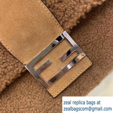 Fendi Prints On Sheepskin Medium Baguette Bag Brown 2020 - Click Image to Close