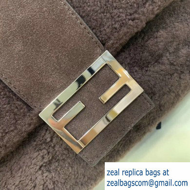 Fendi Prints On Sheepskin Medium Baguette Bag Coffee 2020